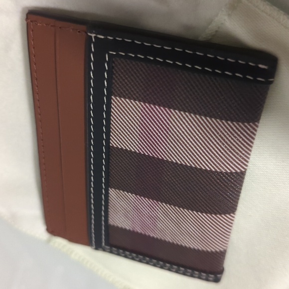 NWT Burberry Check Card Case Holder Dark Birch Brown Wallet - Picture 6 of 10